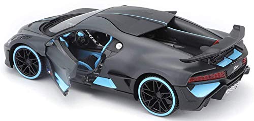 Image of Bugatti Divo Die cast Pull Back Metal Car Model Collection of Toy Cars Openable Doors Flashing Light and Musical Sound Best car Gift for Kids (Matte Grey)