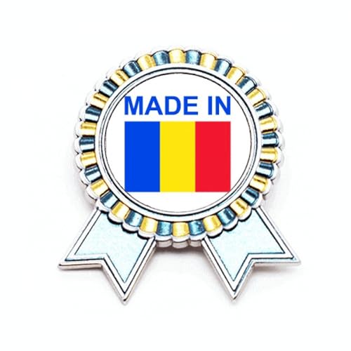 Broche Country Love Roumanie insigne métallique taille M badge pour vêtement