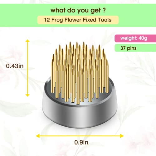 12Pcs Kenzan Ikebana Flower Frogs, Japanese Mini Kenzan Pin Frog 23Mm/0.9Inch Diameter Floral Ikebana Flower Arranger Pin Holder For Small Vase #TOP4