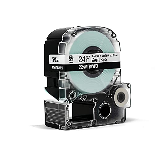 Labelworks 224VTBWPX Tape Cartridge - Black On White Flexible And Durable Vinyl Industrial Label Maker Tape thumb #3