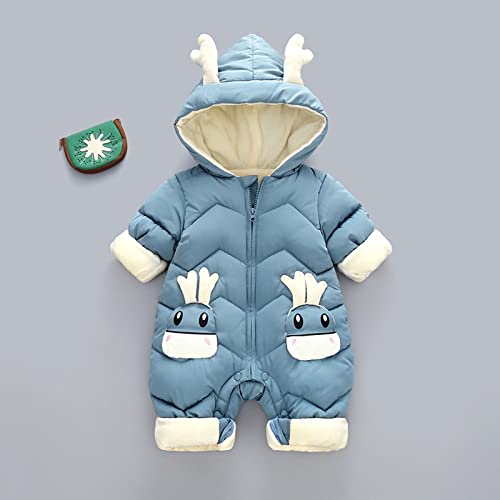 Baby winter overall met capuchon sneeuwpak katoen gevoerd dikke rompers met voeten slaapromper warme voering eland… - Image 3