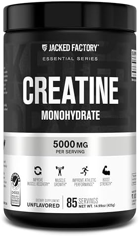 Jacked Factory Creatine Monohydrate Powder 425g - 5g Daily Creatine Supplement for Men and Women, Vegan-Friendly, Third-Party Tested - 85 Servings, Unflavored - View 3