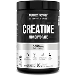 Jacked Factory Creatine Monohydrate Powder 425g - 5g Daily Creatine Supplement for Men and Women, Vegan-Friendly, Third-Party Tested - 85 Servings, Unflavored