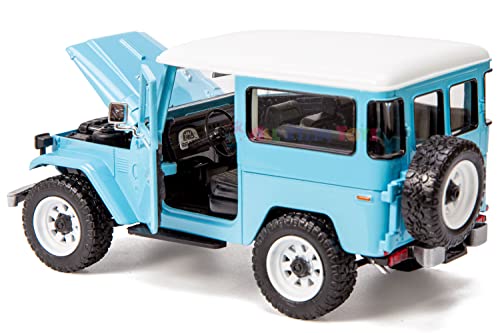 All Star Toys Toyota Land Cruiser Fj40 Sky Blue With Custom Off-Road Wheels 1/24 Diecast Model By Motormax 79323 Exclusive Fj Cruiser J40 #TOP4
