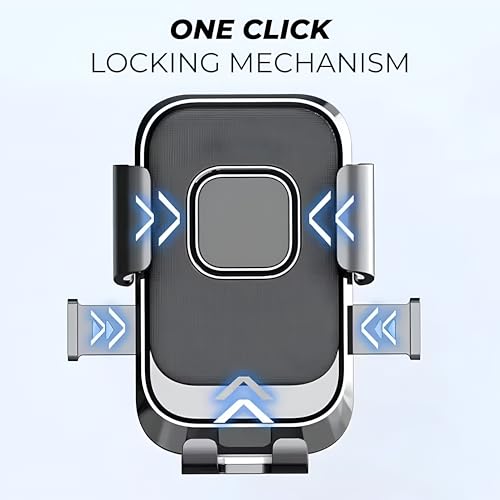 Image of LikeStar Mirror Mount Scooty Mobile Holder - 360 Rotation, One-Touch Lock, Anti-Vibration, Shockproof & Secure Grip Phone Mount for All Smartphones - Perfect for Riders & Delivery Use