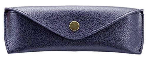Alassio - Estuche de Piel auténtica para Gafas (tamaño pequeño, 16 x 5,5 x 3 cm, 16 cm), Color Azul