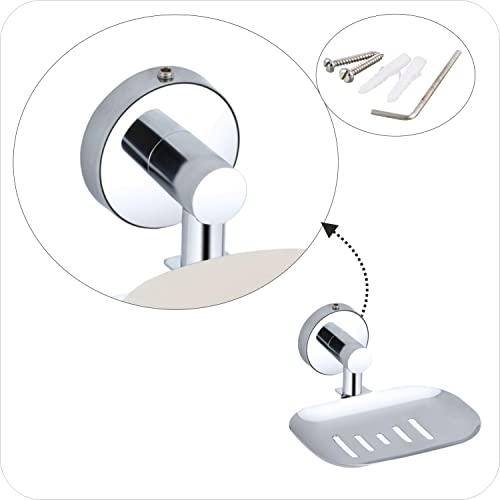 Image of Premium Stainless Steel Wall-Mounted Soap Dish for Bathroom and Kitchen | Rustproof Chrome Finish Soap Holder with Drainage Slots | Elegant Space-Saving Soap Case Stand