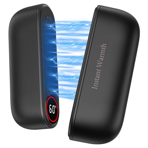 Scaldamani Ricaricabili Magnetico 2 in 1, Scaldamani Elettrico 8000mAh, 3 Livelli fino a 60°C/140°F, Scaldamani Portatile per Campeggio, Sport All'aperto, Escursionismo, Regali Natalizi, Nero
