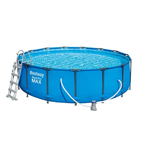 Bestway Steel Pro Max 457x122 cm, stabiler Frame Pool rund im Komplett Set, inklusive Filterpumpe, Sicherheitsleiter und… – Bild 5