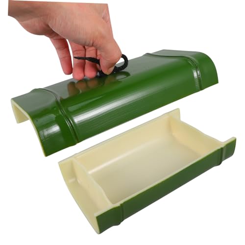 Bandeja para sushi multifuncional de plástico verde miniatura 4