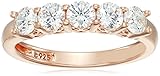 Amazon Collection Rose Gold-Plated Sterling Silver Infinite Elements Cubic Zirconia Round-Cut 5...