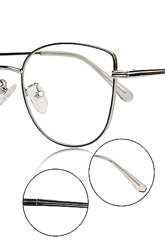 Image of Jodykoes Cat Eye Frames for Women Premium Series Designer Eyeglasses with Blu Cut Anti-Glare Protection | Fashionable Metal Frames | Ideal for Computer and Blue Rays