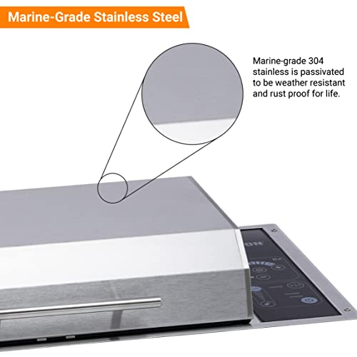 Kenyon Frontier Built-In Electric Grill, Single Burner With Intelliken Touch Control, Stainless Steel Body, Rust-Proof Grill, Ul-Approved For Indoor And Outdoor Use, Dishwasher Safe Grate, 120 Volts #TOP4