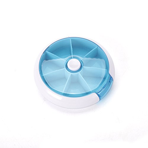 Pastillero De 7 Días; Dispensador De Pastillas para 7 Días Redondo De Plástico. Dispensador Semanal Organizador De Píldoras. Colores Aleatorios.