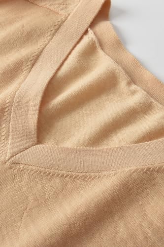 Women's Merino Wool Sweater Casual Lightweight V-Neck Raglan Sleeve Top Pullover3