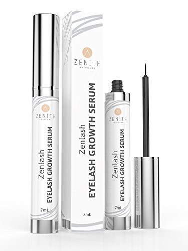 Biotin Infused Zenlash Eyelash Growth Serum, Best Eyelash Serum Clinically Proven To Grow Visibly Thicker, Longer, Stronger, Fuller, Lashes And Brows In Weeks, Large 7ml Bottle