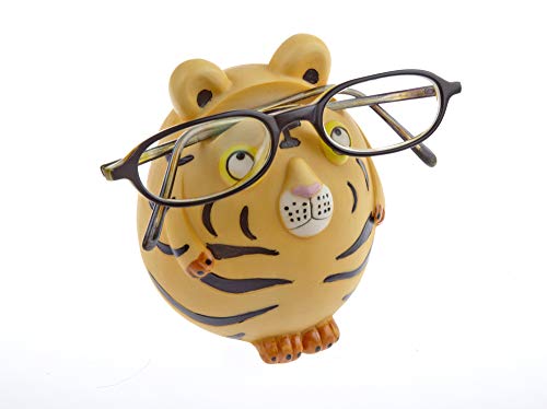 By-Bers Brillenhalter Uhu Eule Kautz handbemalt, lustig, für Spaßversteher und Junggebliebene, EIN schönes Designstück aus Polyresin (Brille_Tiger)