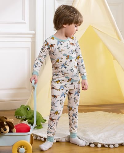 Bamboo Viscose Toddler Pajamas Boys Girls Baby 12M-8Y Pjs Sets Kids Snug fit 2pcs Long-Sleeve Sleepwear2