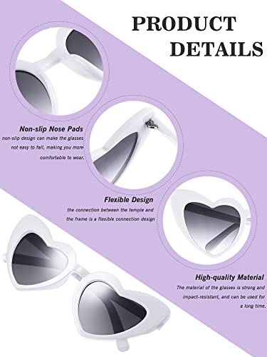 Flutesan 20 Pairs Retro Heart Sunglasses Vintage Cat Eye Heart Glasses Women Bachelorette Bride Sunglasses Bulk3