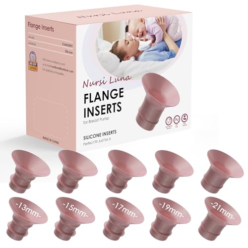 Image of Nursi Luna Flange Inserts 10PCS 13/15/17/19/21mm for 24mm Flanges/Shield of Most Pumps, Flange Sizing Kit Silicone Flange Insert, Reduce 24mm Tunnel Down to Other Size, Breastfeeding Essentials Kit