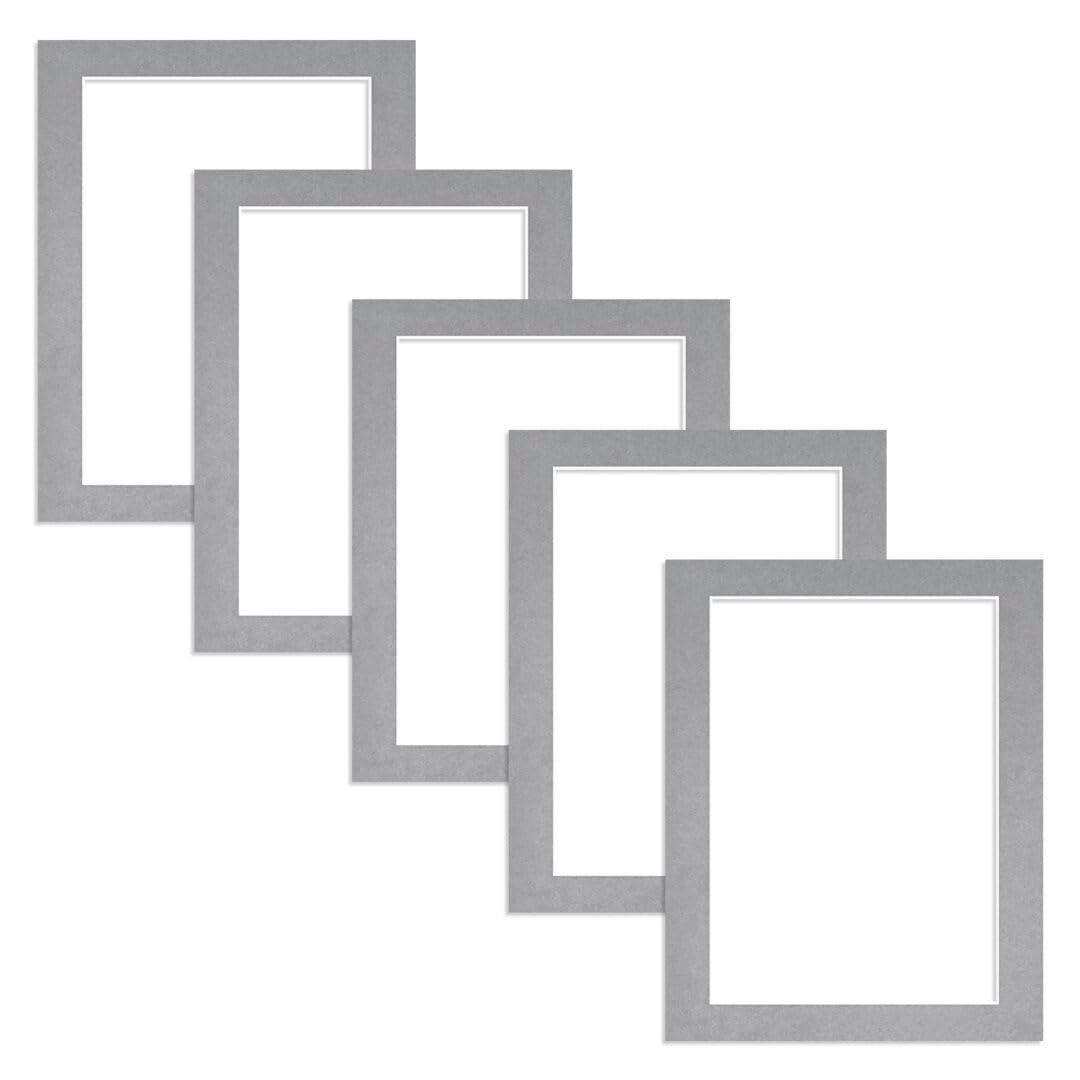 Alison Kingsgate 14X11 Silver Picture Mount for Frames-A4 Aperture-Pack 5
