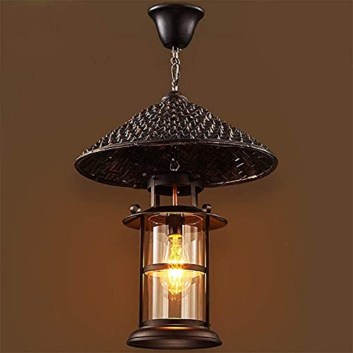 Lustre lanterne vintage industriel suspension E27 pour plafond de restaurant rustique
