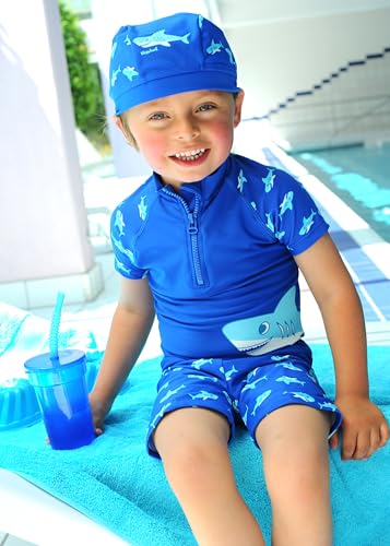 Playshoes zweiteilig Schwimmshirt Badeshorts Badebekleidung Unisex Kinder,Hai,122-128