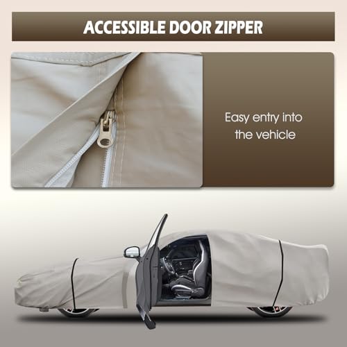 Image of Migaven 6 Layers Car Cover Custom Fit for Corvette C4 C5 C6 C7 C8 1980-2025, Waterproof Full Exterior Cover Rain Sun Protection with Door Zipper (Not Include Mirror Pocket)