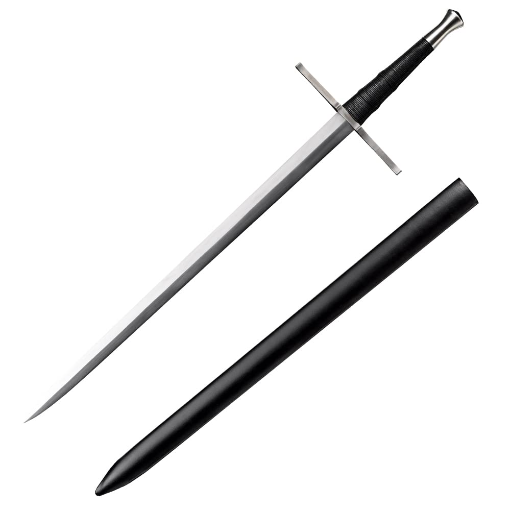 YONG XIN SWORD-Sword, Handmade, Practical, 1095 Carbon Steel,Full Tang, Sharp, Scabbard (Silver-Medieval Sword)