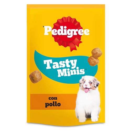 PEDIGREE Premios para Educar Tasty Minis Chewy para Perros Cachorros, Sabor Pollo, 125 g (Paquete de 6)