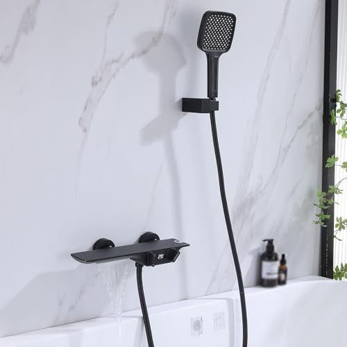 Robinet de baignoire avec affichage de la température et douchette en laiton robuste