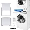 Care+Protect Universal Stacking Kit with Sliding Shelf for Washing Machines and Tumble Dryers-Suitable for Washing Machines with Depth 47-62cm-Space-Saving – Easy to Install-White – Rounded Top