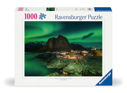 Ravensburger - Aurora Borealis, Norway - 1000 Piece Jigsaw Puzzle - Stunning, Vivid Image of the Northern Lights - Spectacular Scene - Ideal Gift - Frameable Art - Screen-Free Fun - Puzzles for Adults