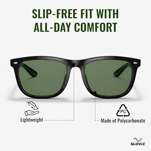 Image of SLOVIC Sunglasses for Men Stylist | UV Protection Goggles for Man | Lightweight & Durable Polycarbonate Material | Unisex Gift for Man & Women | Mens Fashion Sunglasses
