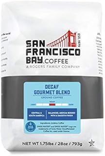 San Francisco Bay Coffee DECAF Gourmet Blend 28 oz Bag, Ground Medium Roast, Swiss Water Process Decaffeinated