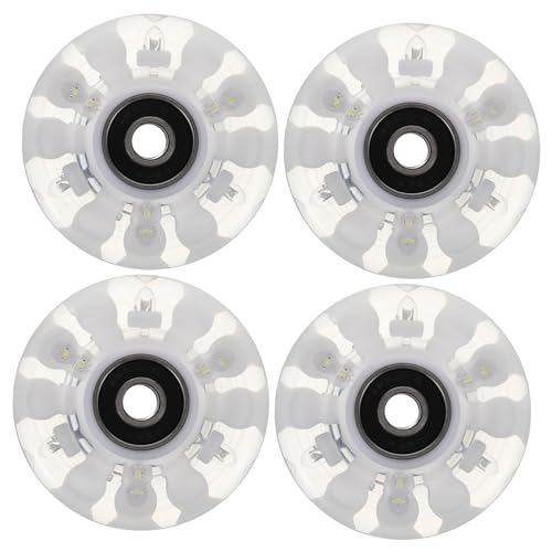 Balacoo 1Set Light Up Roller Skating Wheels PU Wheel Accessories for Skating Durable Flashing Design for Rough Surfaces for Adults