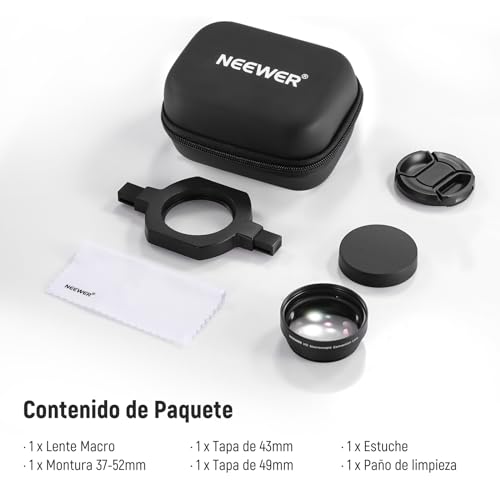 Adaptador de Lente Macro NEEWER 43mm 37-52mm Compatible - Fernando Cortés Adaptador de Lente Macro NEEWER 43mm 37-52mm Compatible - Fernando Cortés