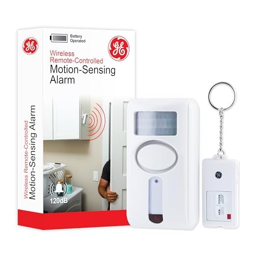 GE Personal Security Motion Sensing Alarm with Keychain Remote, 120dB Siren, Easy to Use, Easy to Install, No Wiring, Home Protection, 51207,black