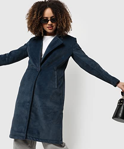 Image of PINACOLADA Women's Regular Fit Long Coat For Winter Wear | Collar Neck | Full Sleeve | Buttoned | Casual Jacket For Woman & Girl | Western Stylish Jacket For Women