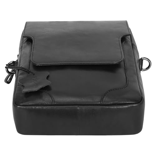 Pitaara Genuine Leather Crossbody Messenger Bag with Front Flap, Unisex, Full Grain Leather Shoulder Travel Bag, Tablet Bag3