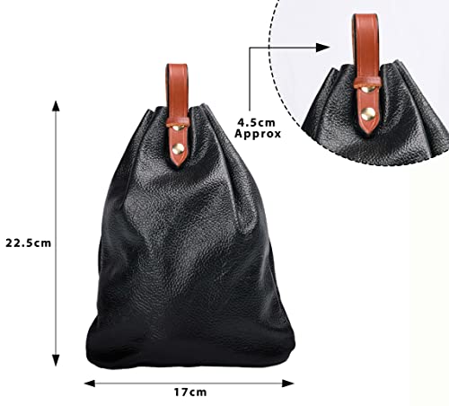 Hulara Genuine Cowhide Leather Drawstring Shell Pouch Shotgun Ammo Storage Rifle Ammunition Shell Bag Cartridge Holder for Shotgun Shells2