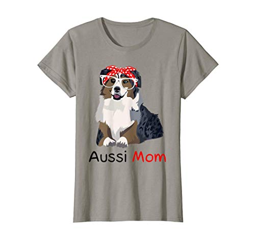 Aussie Mom Dog Bandana Pet Lover Gift Womens Aussie T-Shirt