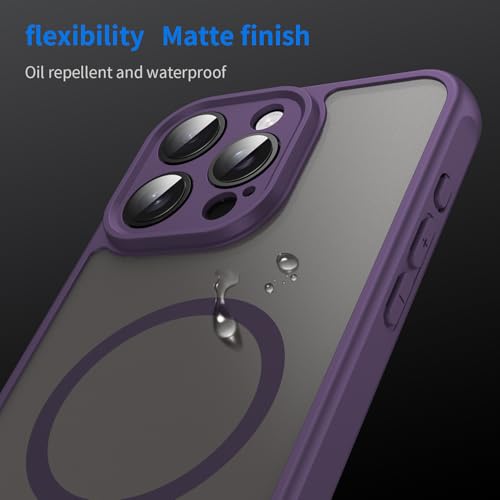 Coque iPhone 15 Pro Max antichoc violette protection MagSafe dos mat - 7