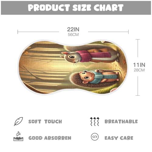 Hedgehog Squirrel Brown Baby Burp Cloths Absorbent Muslin Soft Burp Cloth Rags Cotton Burp Clothes for Boy Newborn Girl Unisex 1 Pack 22x11 Inches2