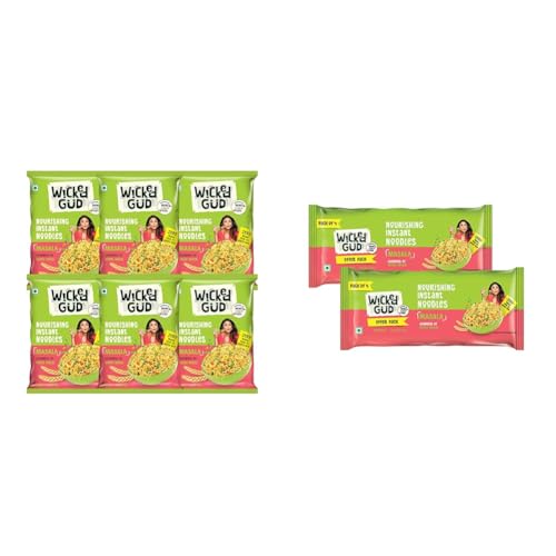 Image of WickedGud Nourishing Masala Instant Noodles, Pack of (69 gm x 6)| Healthy Noodles | Whole Wheat | Wh +