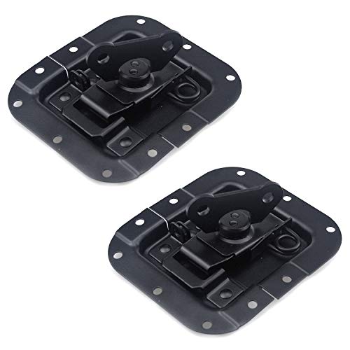 MY MIRONEY 2 Pieces Recessed Butterfly Twist Catch Black Spring Loaded Latch for Flight Road Case Cabinet 4.61 x 4.17