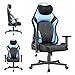 Devoko Ergonomischer Gaming Stuhl mit 5-Stufen Lordosenstütze, Schwerlast Bürostuhl 200kg mit Fußstütze für große & schwere Personen, Breiter Sitz, PC Schreibtischstuhl,Schwarz Blau
