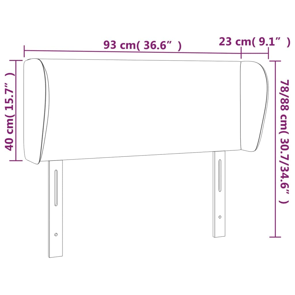 Tête de Lit avec Oreilles Excellent Soutien du Dos Meuble de Chambre à Coucher Décoration Intérieure Design Moderne et Élégant Noir 93x23x78/88 cm