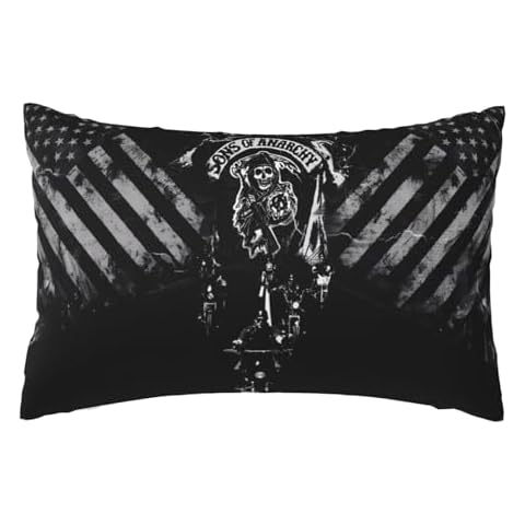 Dcgenrios 20×30 in Throw Pillows Covers Sons of Horror Drama Anarchy Pillow Case Rectangle Pillowcase with Hidden Zipper Cushion Case for Living Room Bed Sofa Home Decor Cover