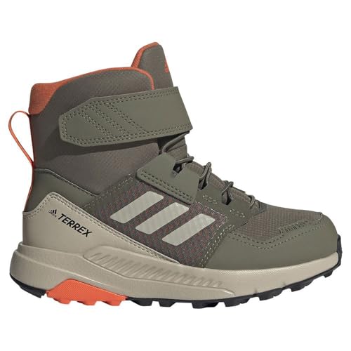adidas Hiking Shoes, Olive Strata Wonder Beige Orange, 4 US Unisex Big Kid2